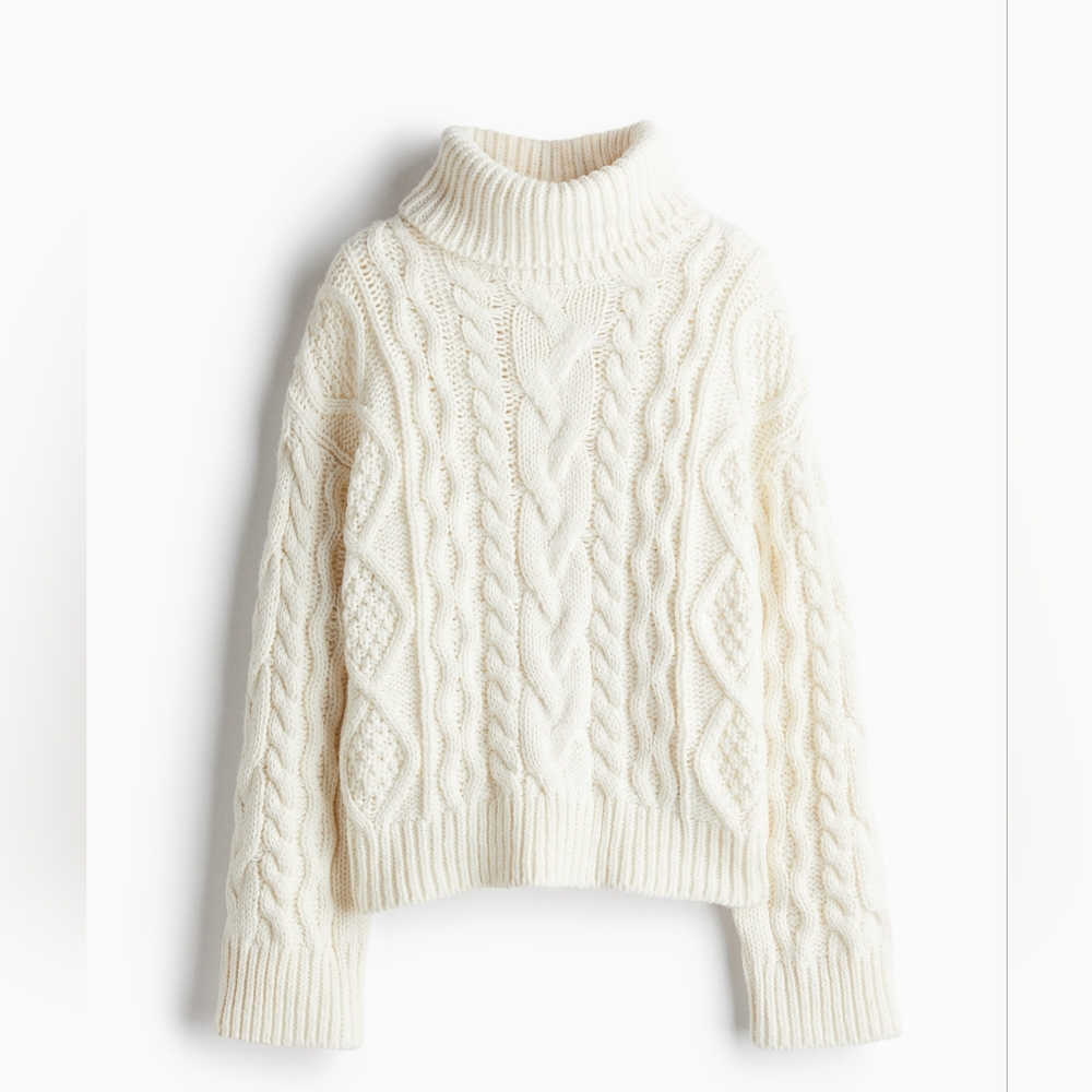 H&M- Cozy Cream Cable Knit Sweater